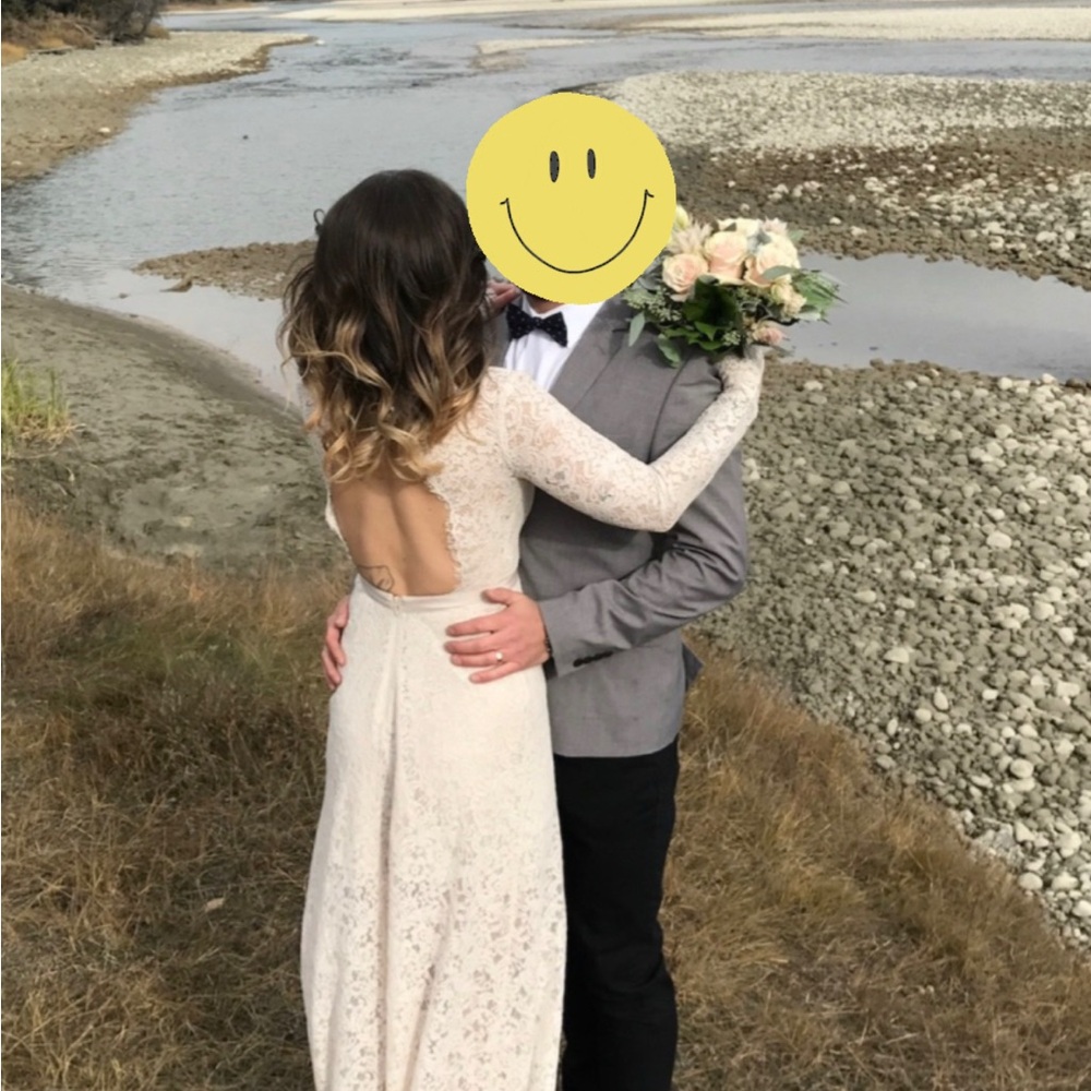 Romantic Lace Maxi Gown – Open Back wedding dress